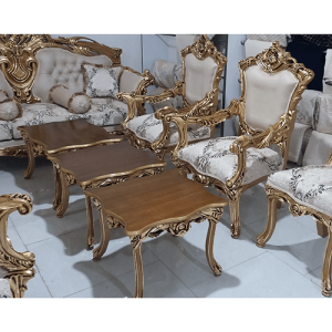 مبل سلطنتی دسته چوبی 9 نفره طرح پیچک